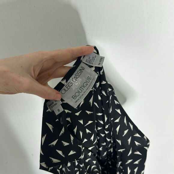 Vintage Oleg Cassini Silk Deco Inspired Drop Waist Dress - Picture 7 of 7